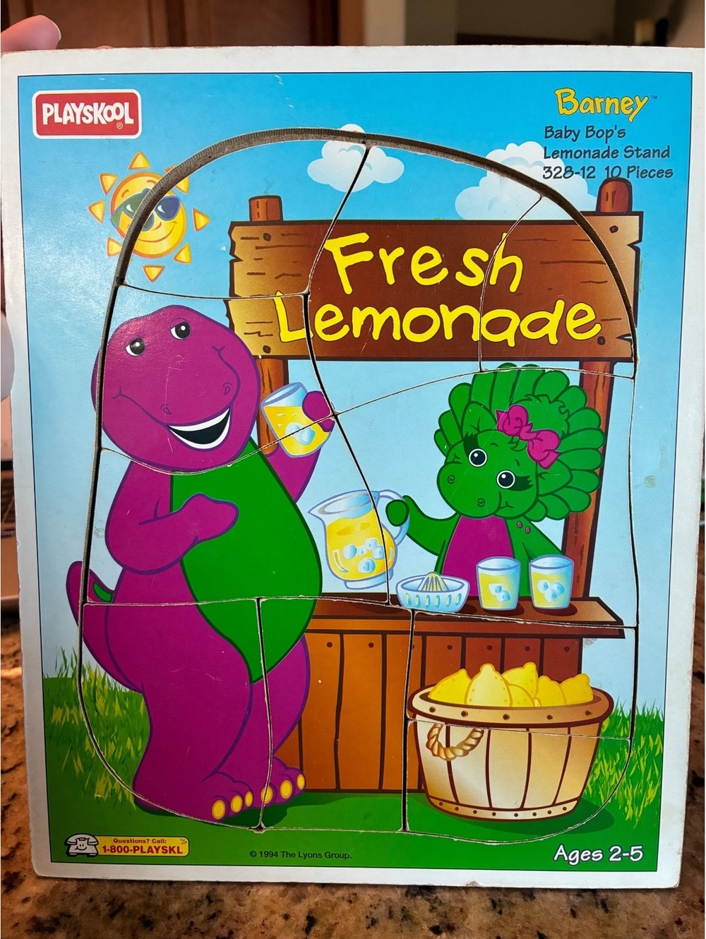Vintage Barney Baby Bop Fresh Lemonade Playskool Wooden Puzzle